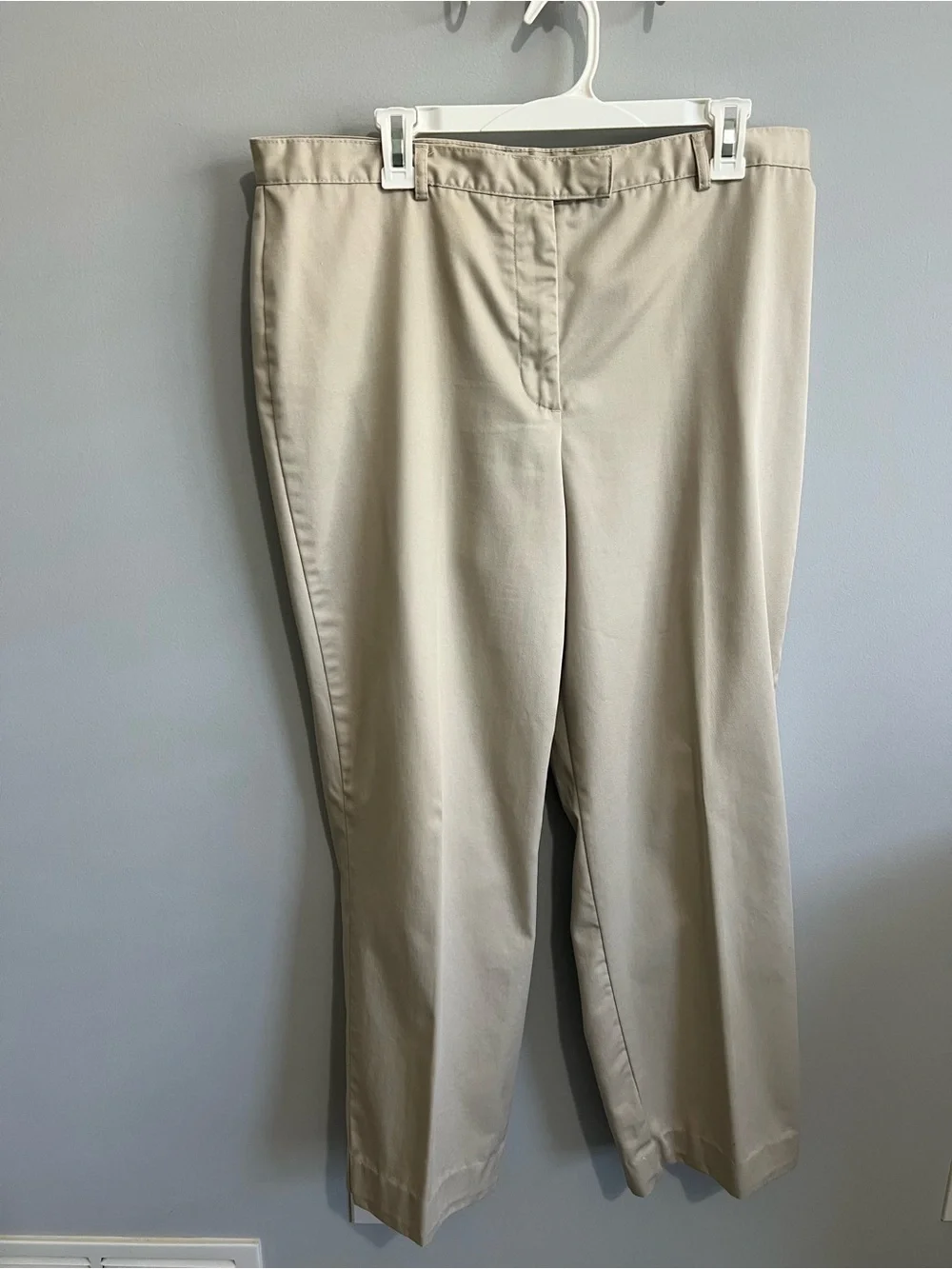 Style & Co. Size 16 Beige Cotton Wide Leg Pants Trousers
